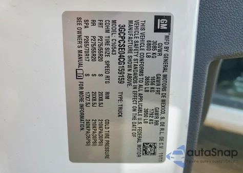 2012 Chevrolet Silverado C1500 Lt из США, поврежденный, VIN 3GCPCSE04CG159159